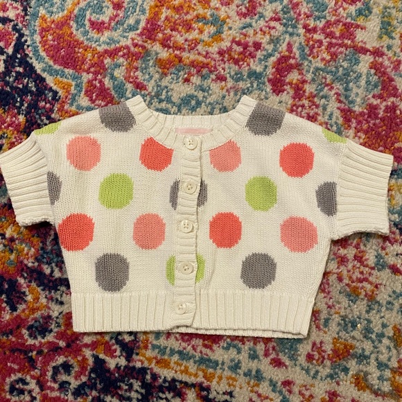 Polka dot Cropped Shrug Sweater 2T - Janie & Jack - Picture 2 of 4
